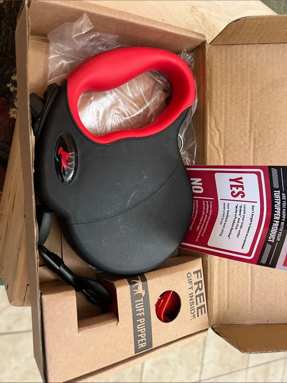 Tuff Pupper Retractable Dog Leash - up to 110 lbs-L